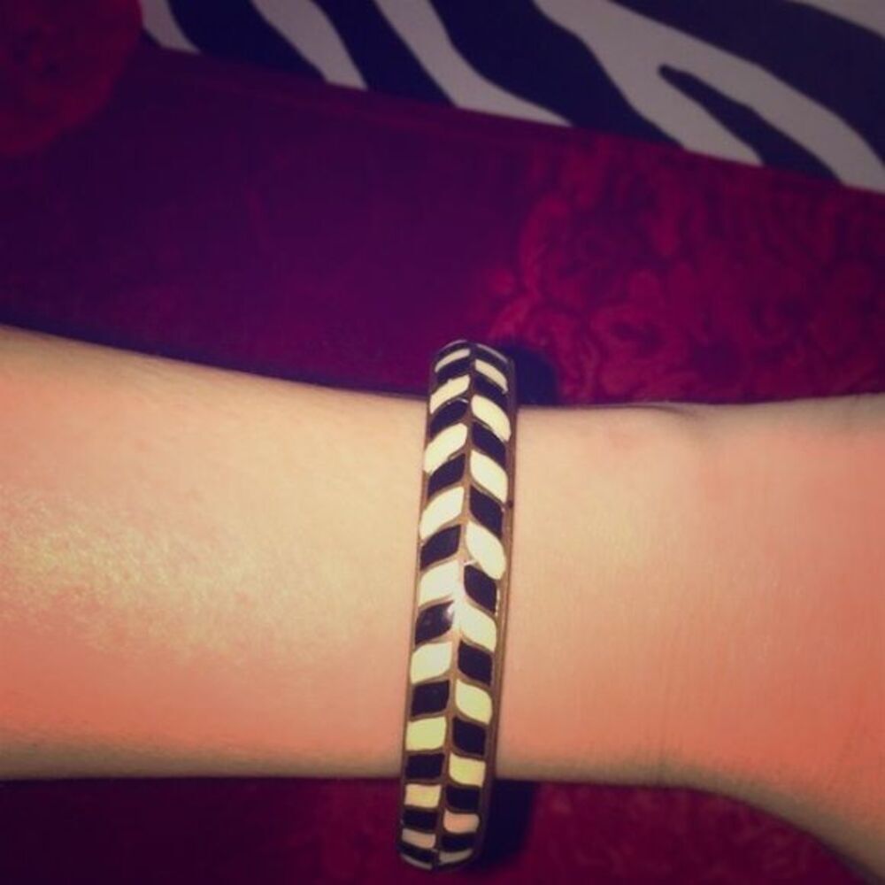 Black Cream Gold Tricolor Urban Outfitters Bangle Bracelet.